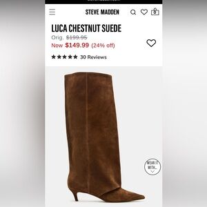 Steve Madden Chestnut Suede Knee-High Heeled Boot